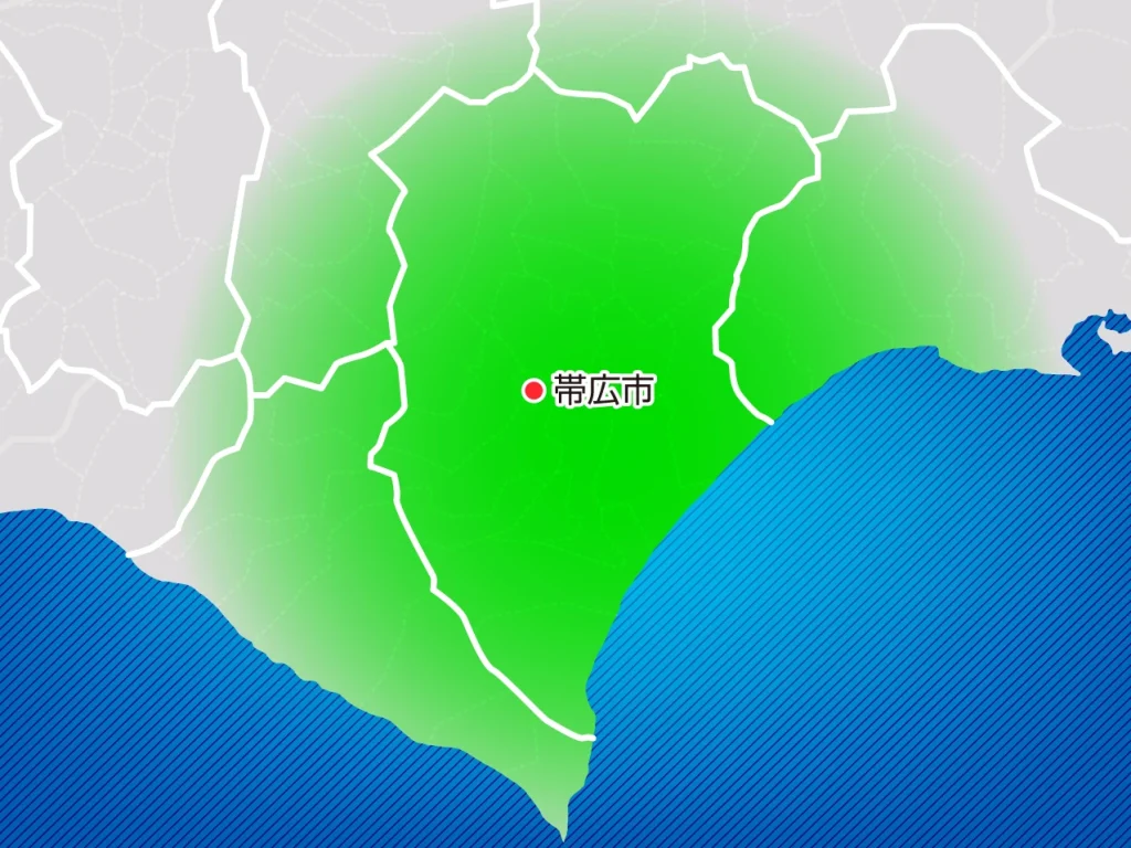 帯広エリアの地図