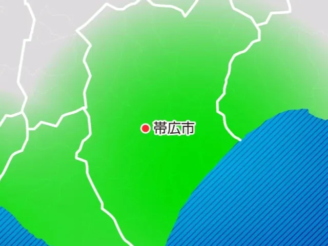 北海道地図の一部（出張買取：帯広市）